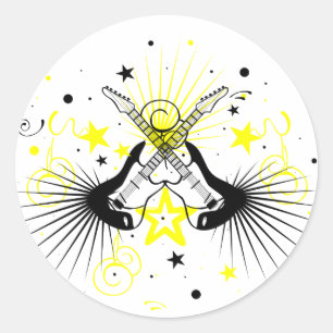 Sticker Rond Conception guitare