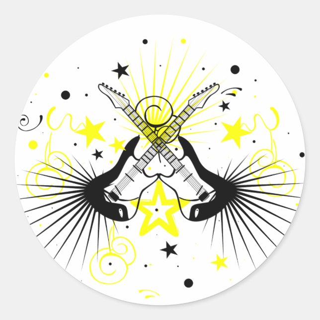 Sticker Rond Conception guitare (Devant)