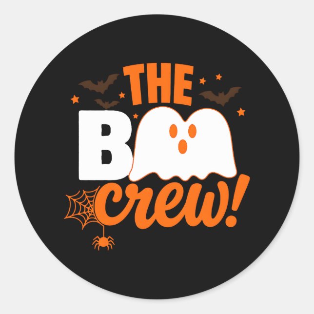 Sticker Rond Conception Halloween de l'équipe Boo (Devant)