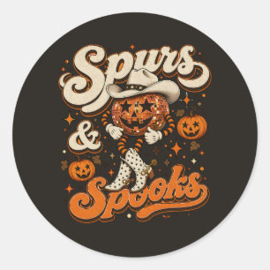 Sticker Rond Conception Halloween Western Spurs & Spooks