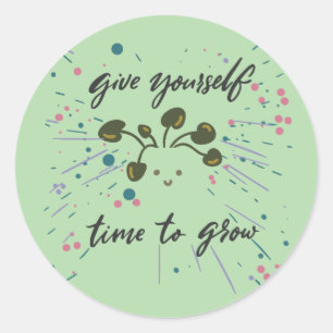 Sticker Rond Conception inspirée de l'état d'esprit de croissan