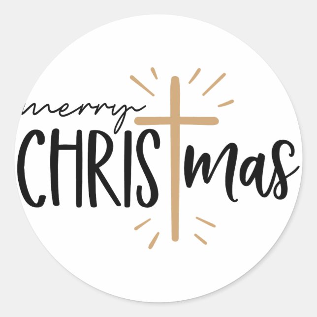 Sticker Rond Conception Joyeux Noël (Devant)