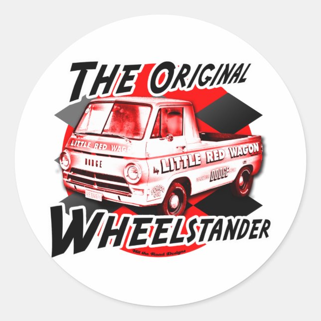Sticker Rond conception Little Red Wagon (Devant)