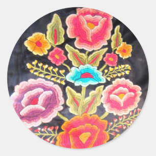 Sticker Rond Conception mexicaine de broderie