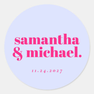 Sticker Rond Conception minimale Bienvenue typo lilas rose