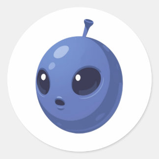 Sticker Rond Conception minimale et mignonne de fruit – Alien M