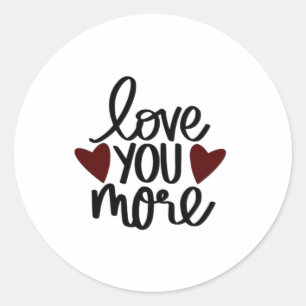 Sticker Rond Conception minimale plus sincère de Je t'aime