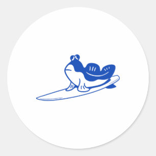 Sticker Rond Conception Minimaliste Pour Les Surfeurs. Mudskipp