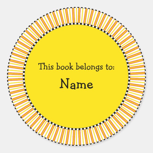 Sticker Rond Conception moderne de la bibliothèque (Devant)