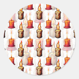 Sticker Rond Conception Motif de bougies brûlantes