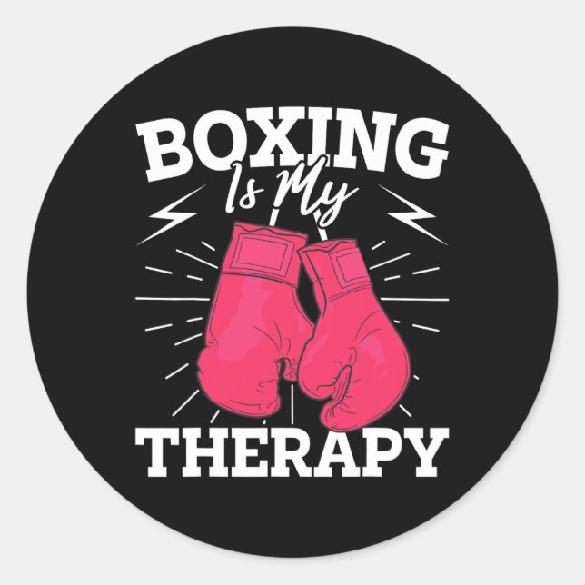 Sticker Rond Conception Motivationnelle De Boxe Pour Les Combat (Devant)