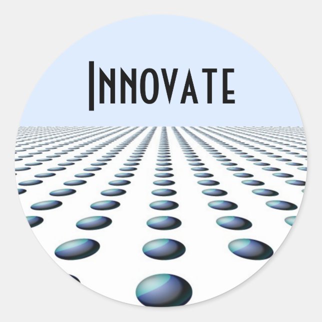 Sticker Rond Conception Motivationnelle Moderne - Innover (Devant)