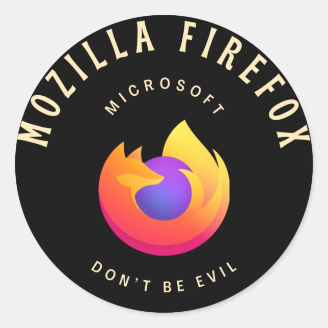 Sticker Rond conception mozilla firefox (Devant)