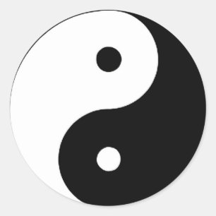 STICKER ROND CONCEPTION NOIRE ET BLANCHE DE YIN YANG
