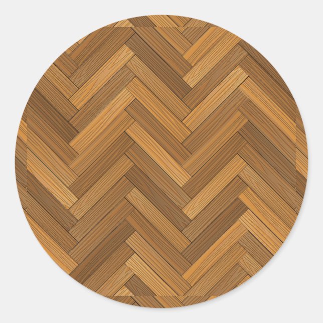 Sticker Rond Conception parquet en bois (Devant)