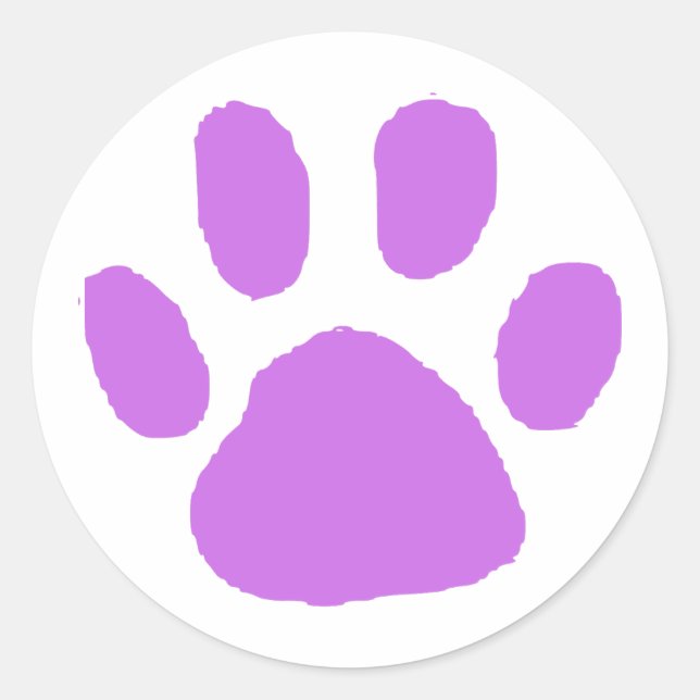 Sticker Rond Conception PawPrint violet (Devant)