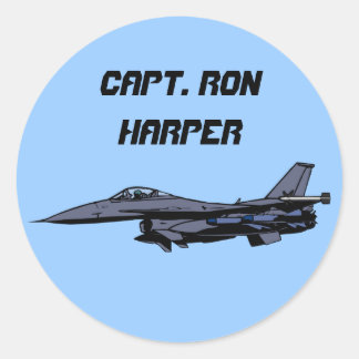 Sticker Rond Conception personnalisable de chasseurs F16