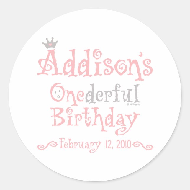 Sticker Rond Conception personnalisée - Addison (Devant)