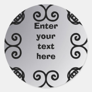 Sticker Rond Conception personnalisée de la spirale argentée