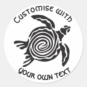 Sticker Rond Conception personnalisée des tortues tribales