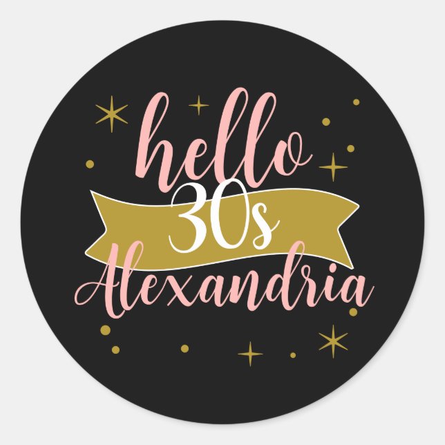 Sticker Rond Conception Personnalisée pour les 30 Ans (Devant)