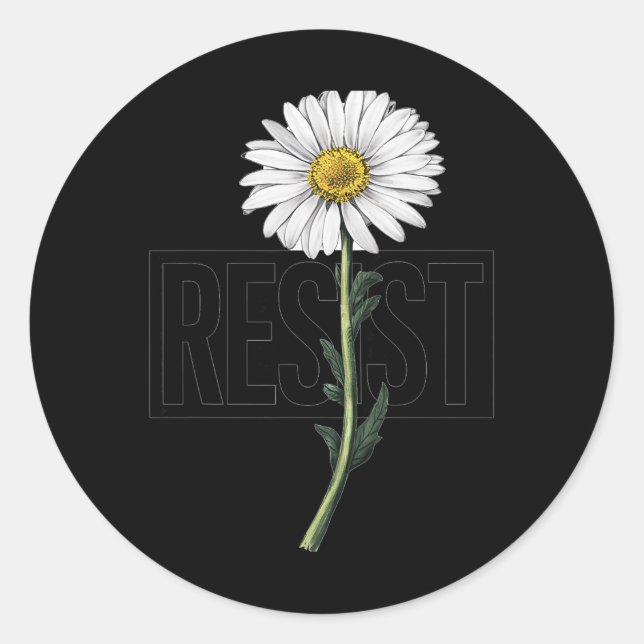 Sticker Rond Conception politique de protestation florale pour  (Devant)