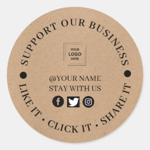 Sticker Rond Conception ronde de Kraft rustique pour la croissa