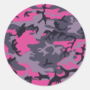 Sticker Rond Conception rose de camouflage