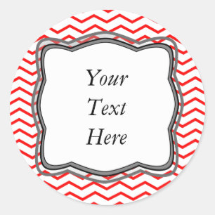 Sticker Rond Conception rouge d'étiquette de chevrons