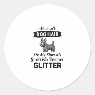 Sticker Rond Conception Scottish Terrier Pailleté Amateur de Ch