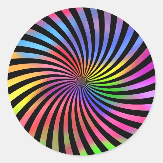 Sticker Rond Conception spirale colorée : (Devant)
