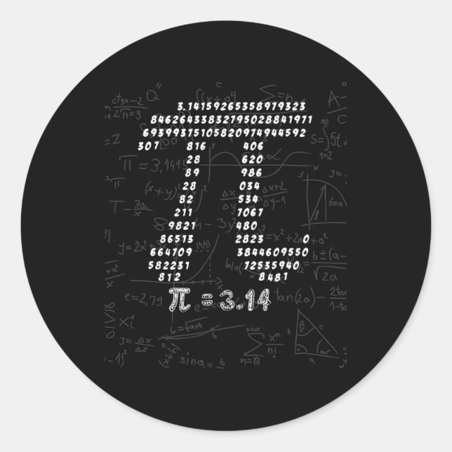 Sticker Rond Conception Symbole Pi Funny Pour Mars 14th Pi Day  (Devant)