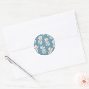 Sticker Rond Conception tropicale de torsion d'ananas