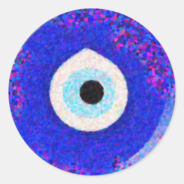Sticker Rond Conception turque d'oeil mauvais de Nazar (Devant)