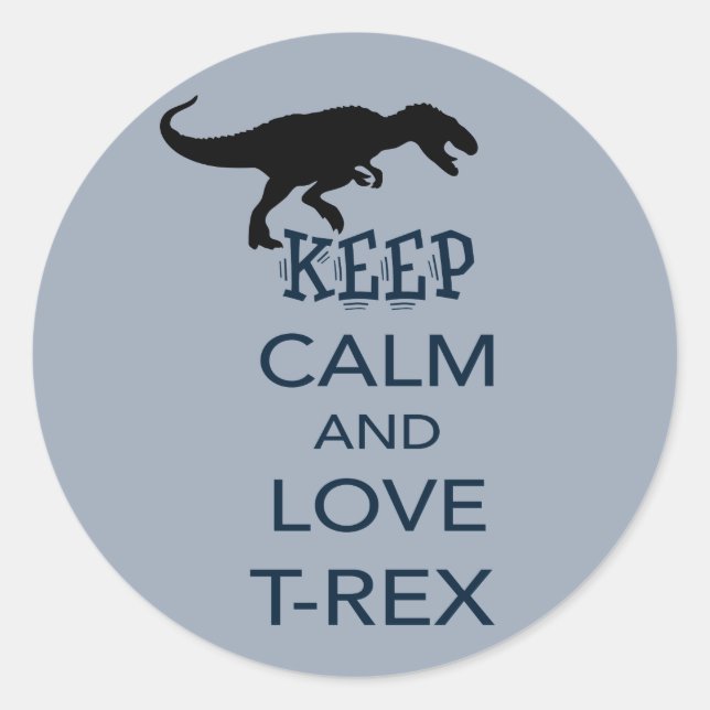 Sticker Rond Conception unique de dinosaure T-Rex pour le calme (Devant)