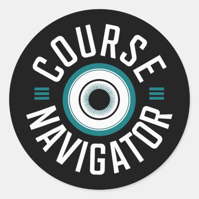 Sticker Rond Conception unique de navigateur de parcours de gol (Devant)