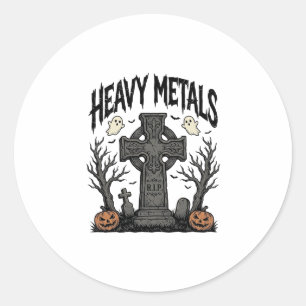 Sticker Rond Conception vectorielle de cimetière Halloween de m