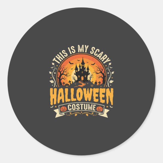 Sticker Rond Conception vectorielle de costume effrayant pour H (Devant)