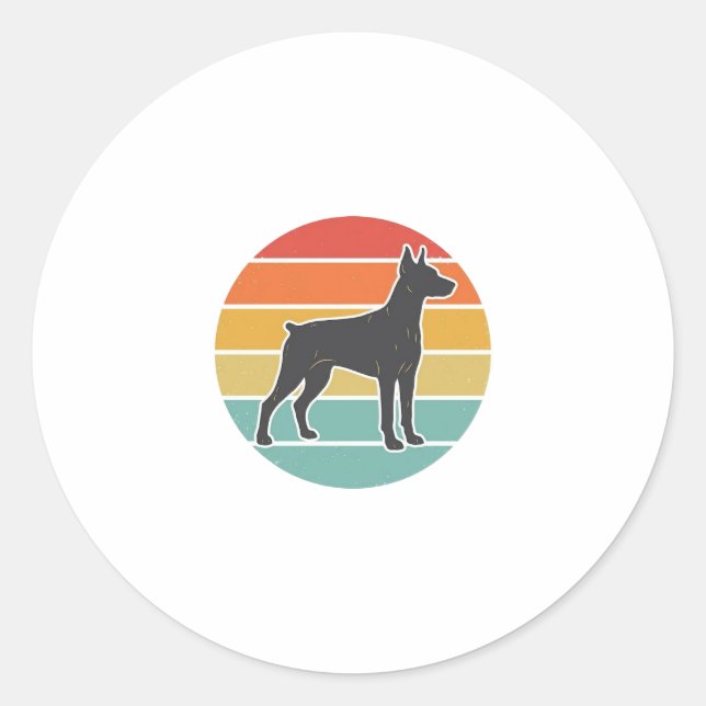 Sticker Rond Conception vectorielle de silhouette de chien au c (Devant)