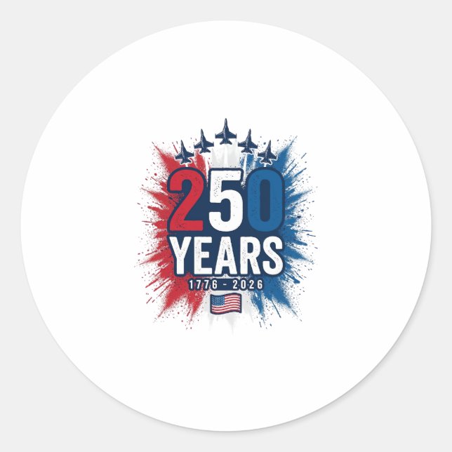 Sticker Rond Conception vectorielle pour le 250e anniversaire d (Devant)
