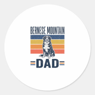 Sticker Rond Conception vectorielle vintage de papa chien de mo