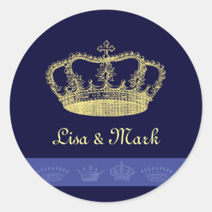Sticker Rond Conceptions de couronne - bleu