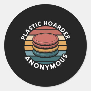Sticker Rond Conceptions de Disc Golf de Plastic Hoarder Anonym