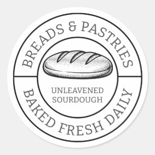 Sticker Rond Conceptions de pains et pâtisseries rustiques Pain