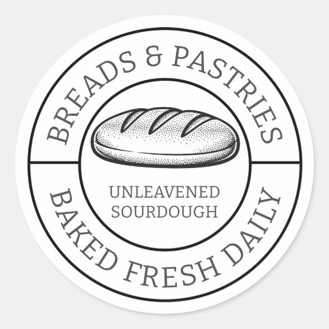 Sticker Rond Conceptions de pains et pâtisseries rustiques Pain (Devant)