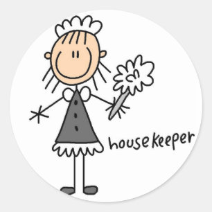 Sticker Rond Concierge Bonhomme Allumette