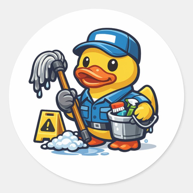 Sticker Rond Concierge Canard en Caoutchouc (Devant)