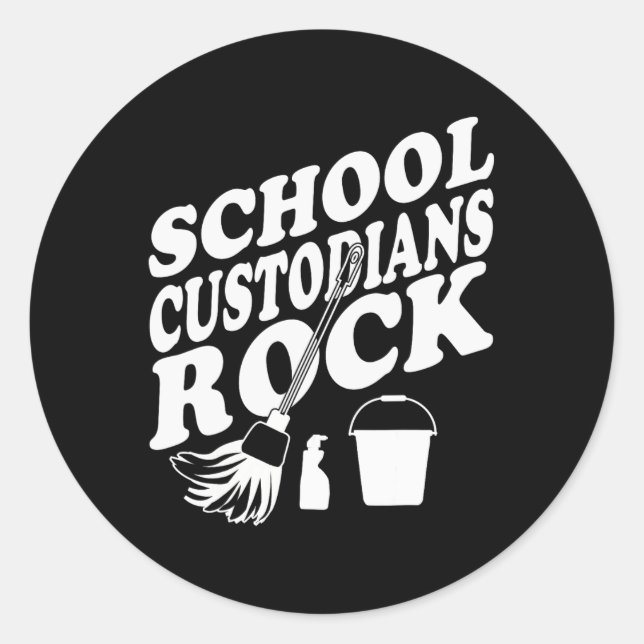 Sticker Rond Concierges de l'école rock back to school - Appli  (Devant)