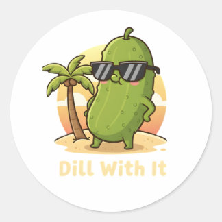 Sticker Rond Concombre avec ça, design de pickles drôle – Pickl