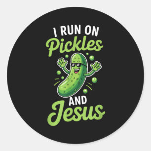 Sticker Rond Concombre Pickle Drôle Je Rentre Sur Des Pickles E